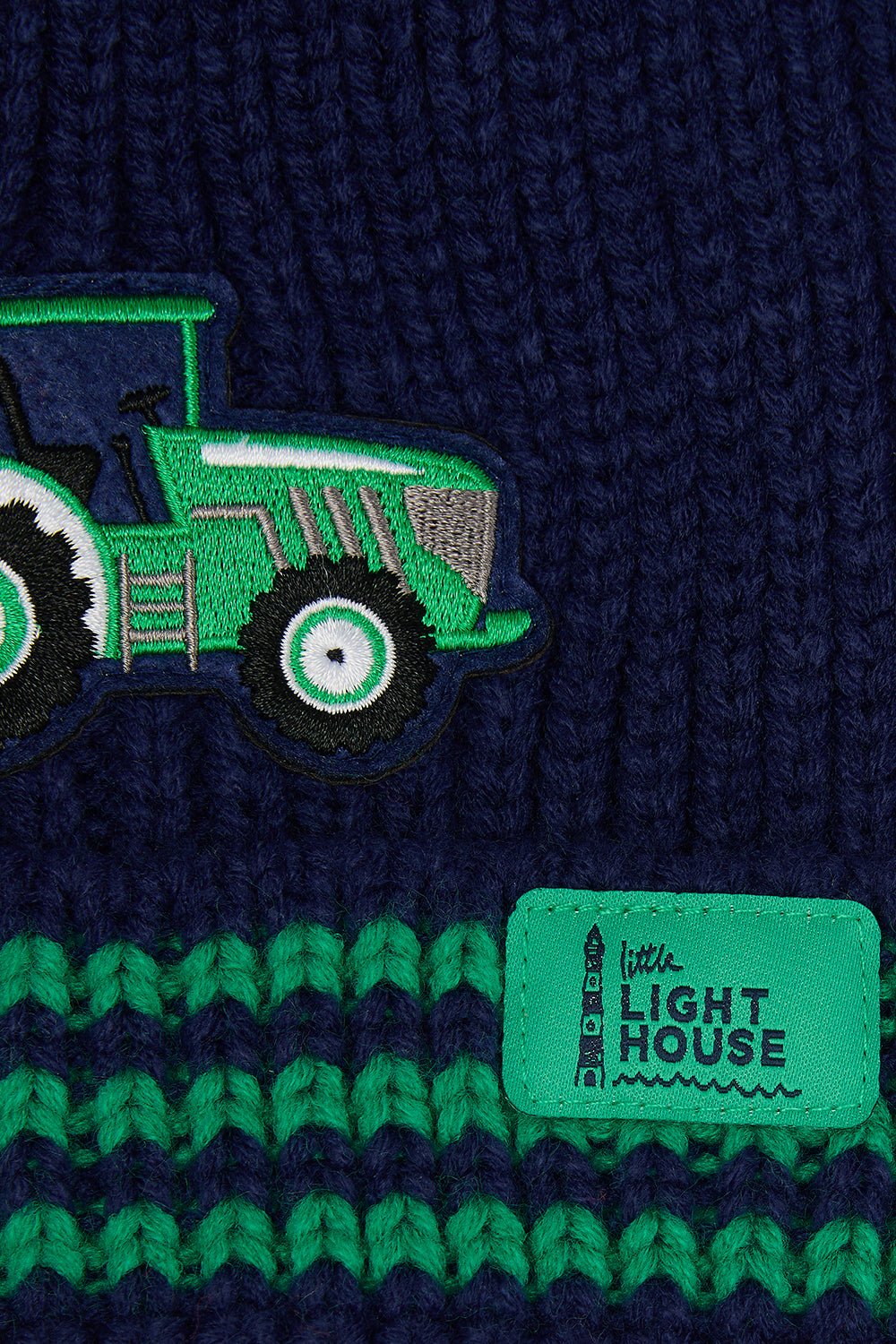 Bobbie Bobble Hat - Green Tractor Striped - Lighthouse