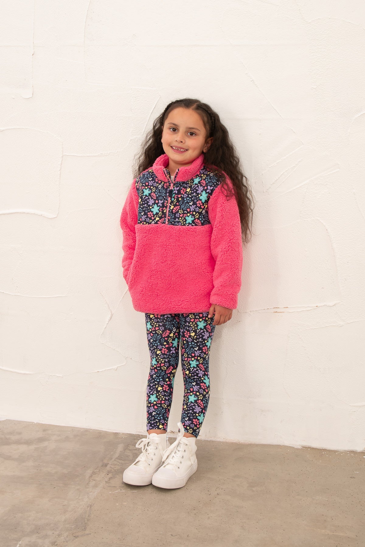 Cassie Fleece - Pink Floral - Lighthouse