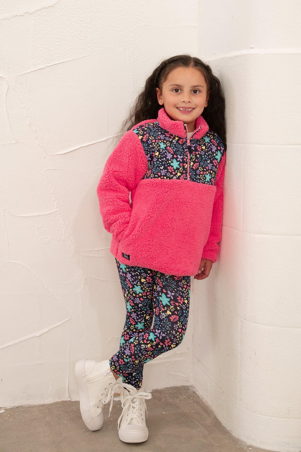 Cassie Fleece - Pink Floral - Lighthouse