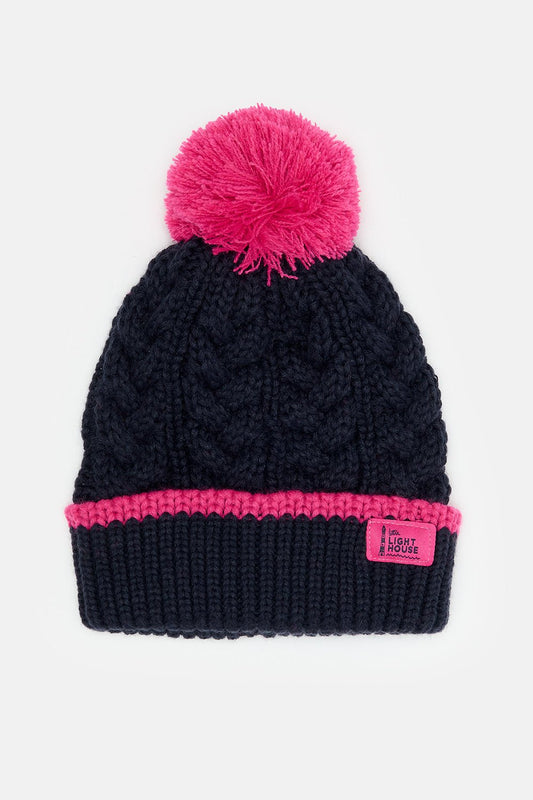 Bobbie Bobble Hat - Pink Navy-Lighthouse