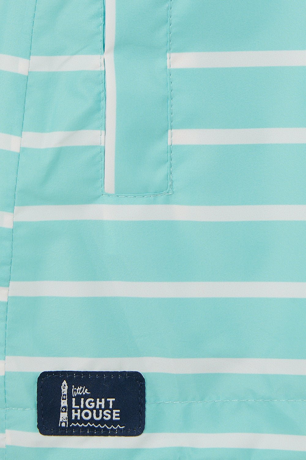 Cara Kids Rain Parka - Soft Turquoise Stripe - Lighthouse