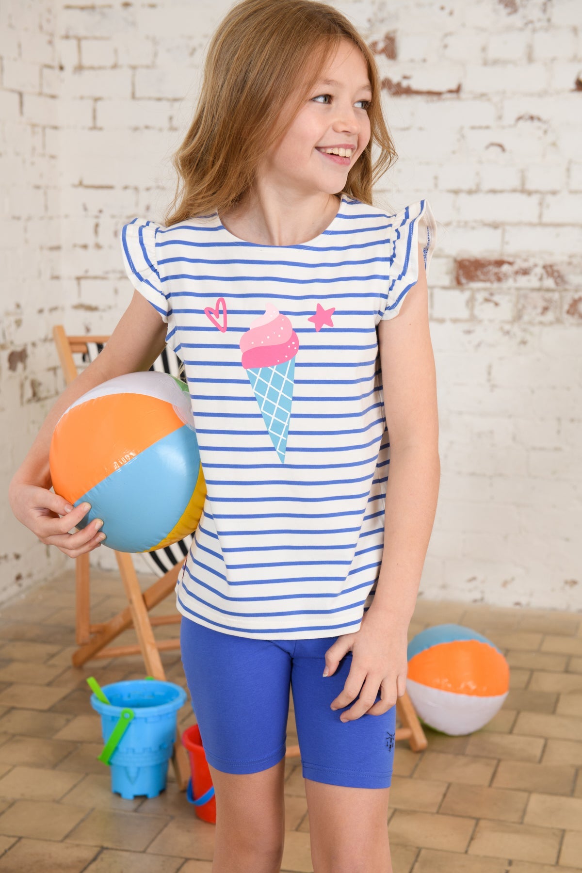 Causeway Swing Tee - Icecream Print - Lighthouse