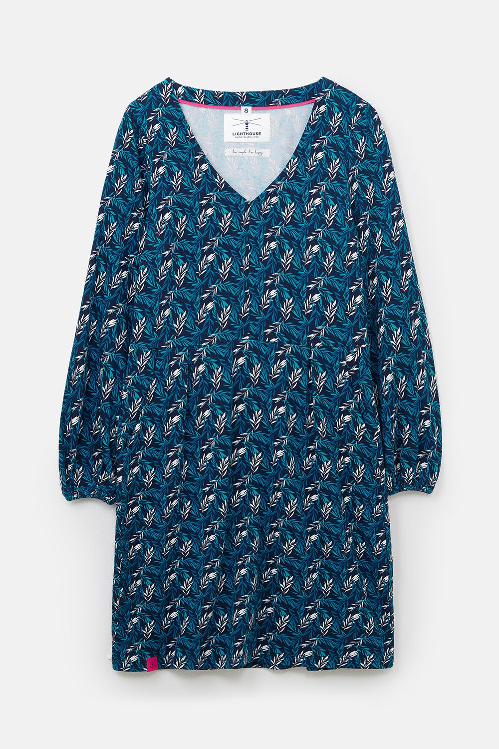 Isla Dress, Teal Leaf