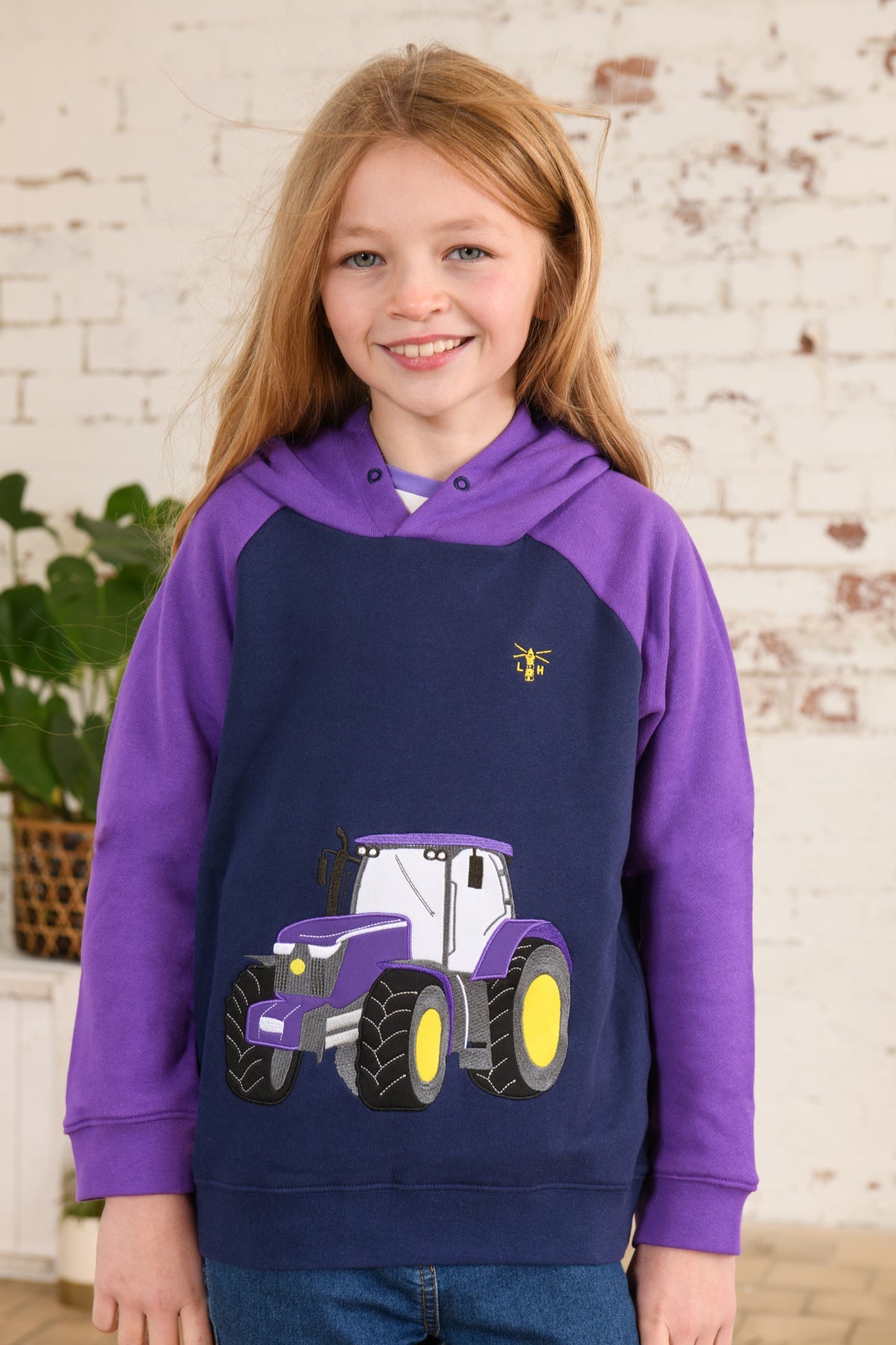 Jill Girls' Purple Tractor Sweat Lighthouse