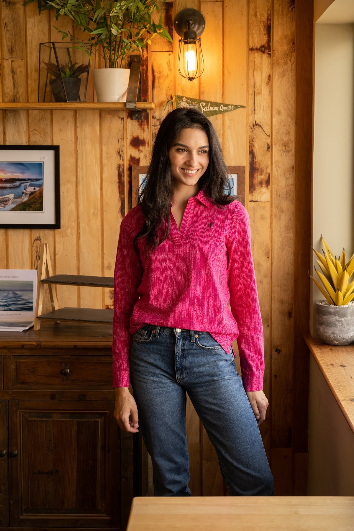 Maya Shirt - Raspberry Dash-Lighthouse