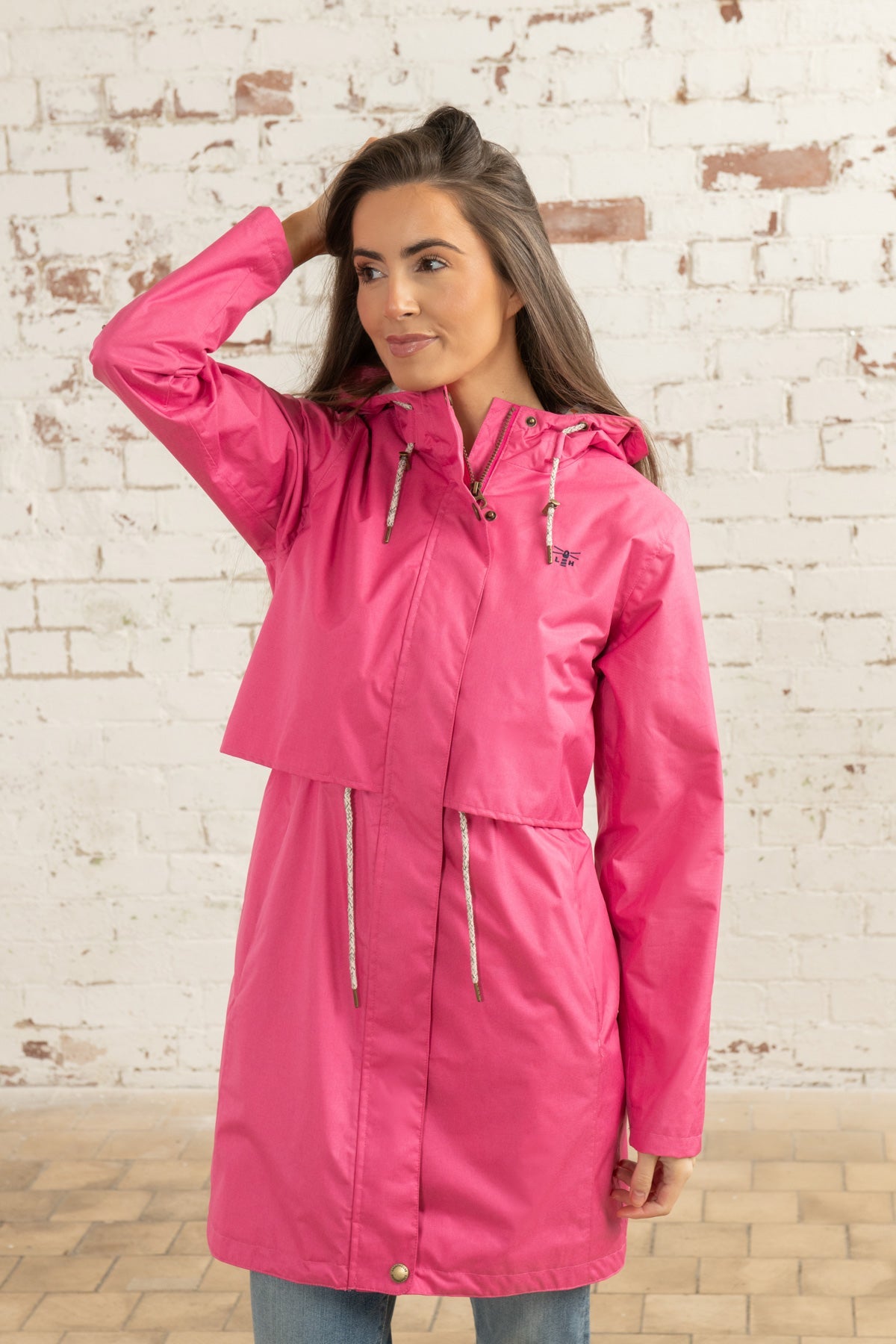 Long Pink Rain Mac Women's Pippa Women's Lightweight Raincoat
