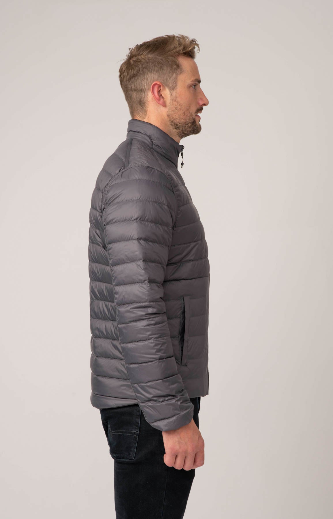 Polar II Mens Down Jacket - Jet Black Charcoal-Mac in a Sac