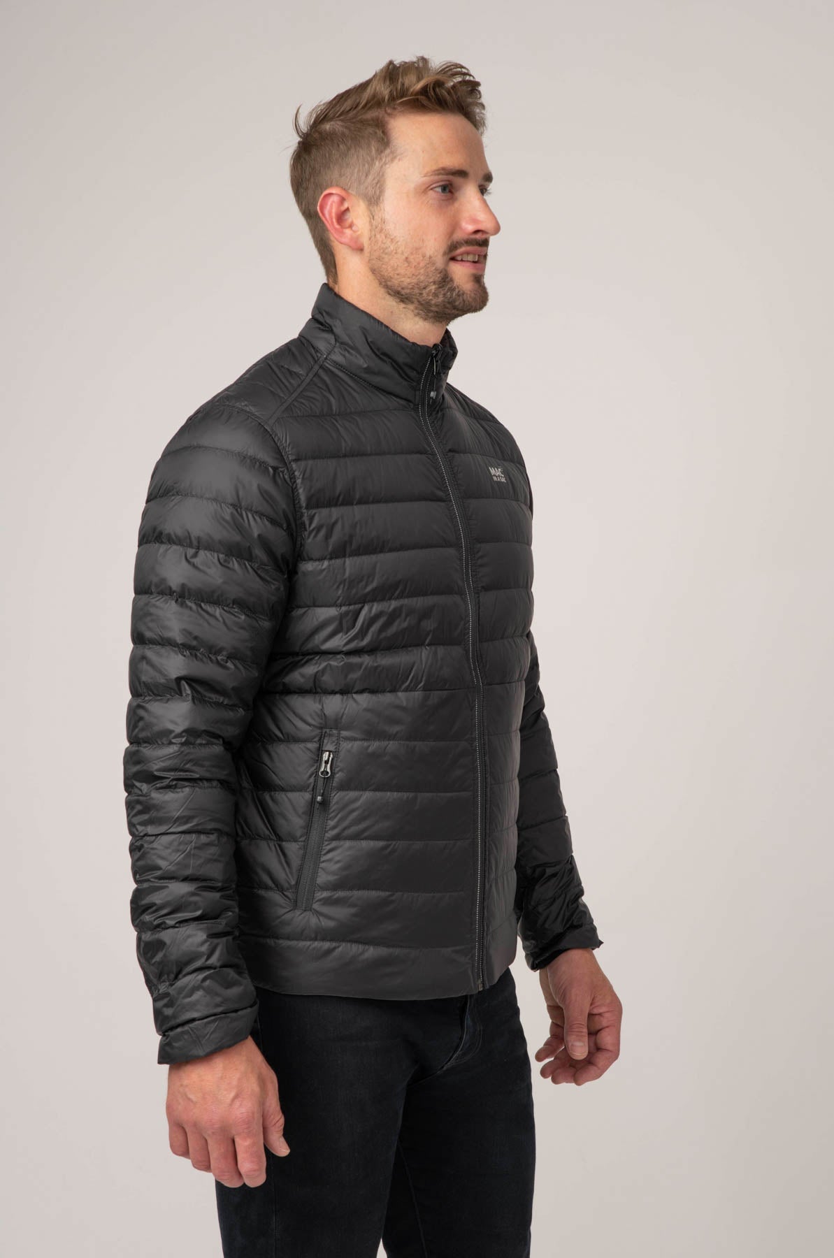 Polar II Mens Down Jacket - Jet Black Charcoal-Mac in a Sac