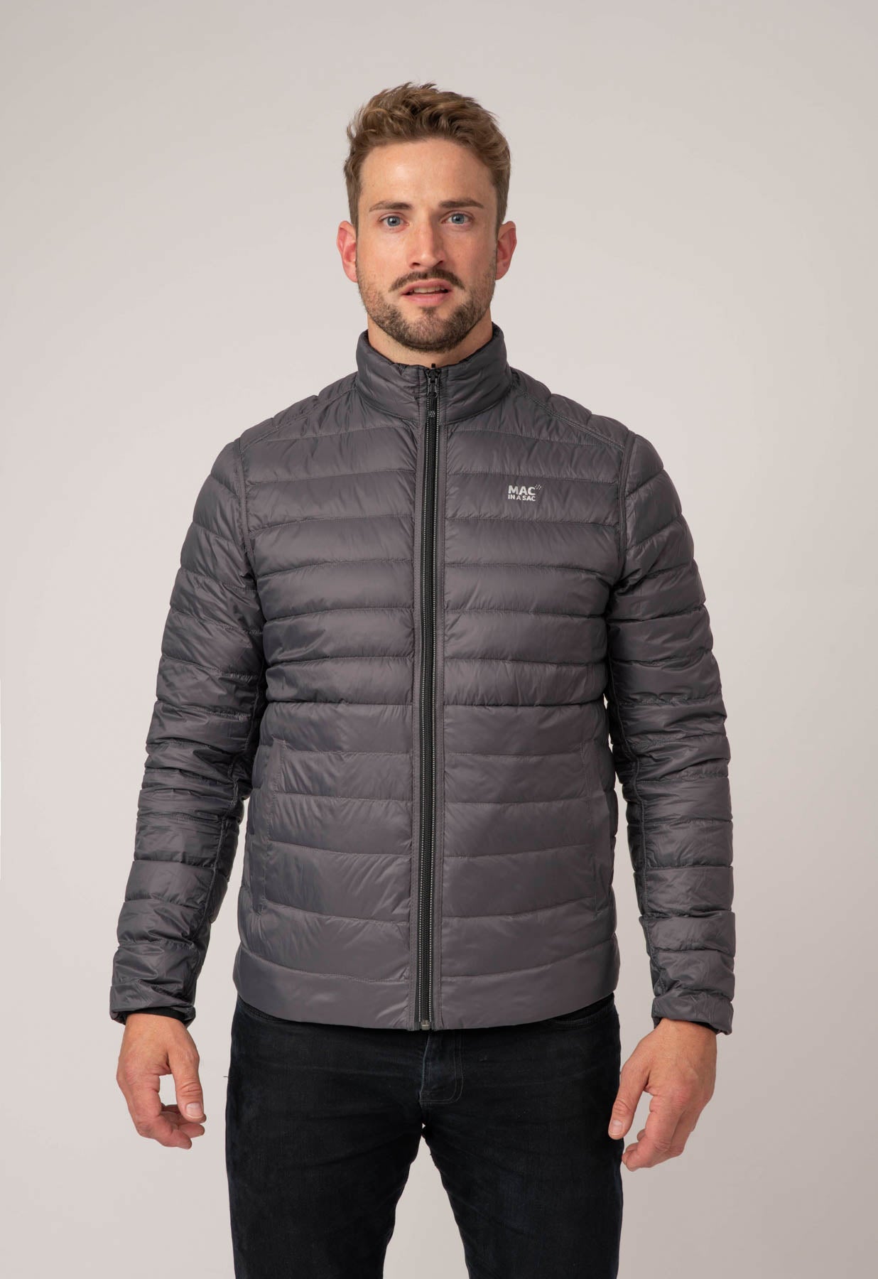 Polar II Mens Down Jacket - Jet Black Charcoal-Mac in a Sac
