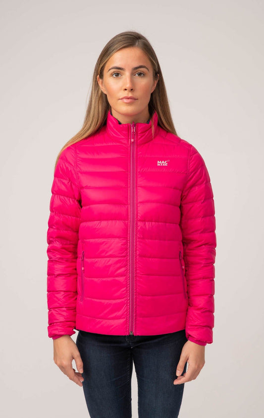 Polar II Womens Down Jacket - Fuchsia Navy-Mac in a Sac