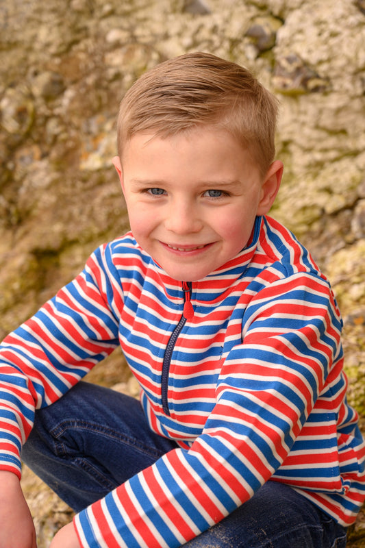 Riley Sweatshirt - Blue Red Stripe-Lighthouse