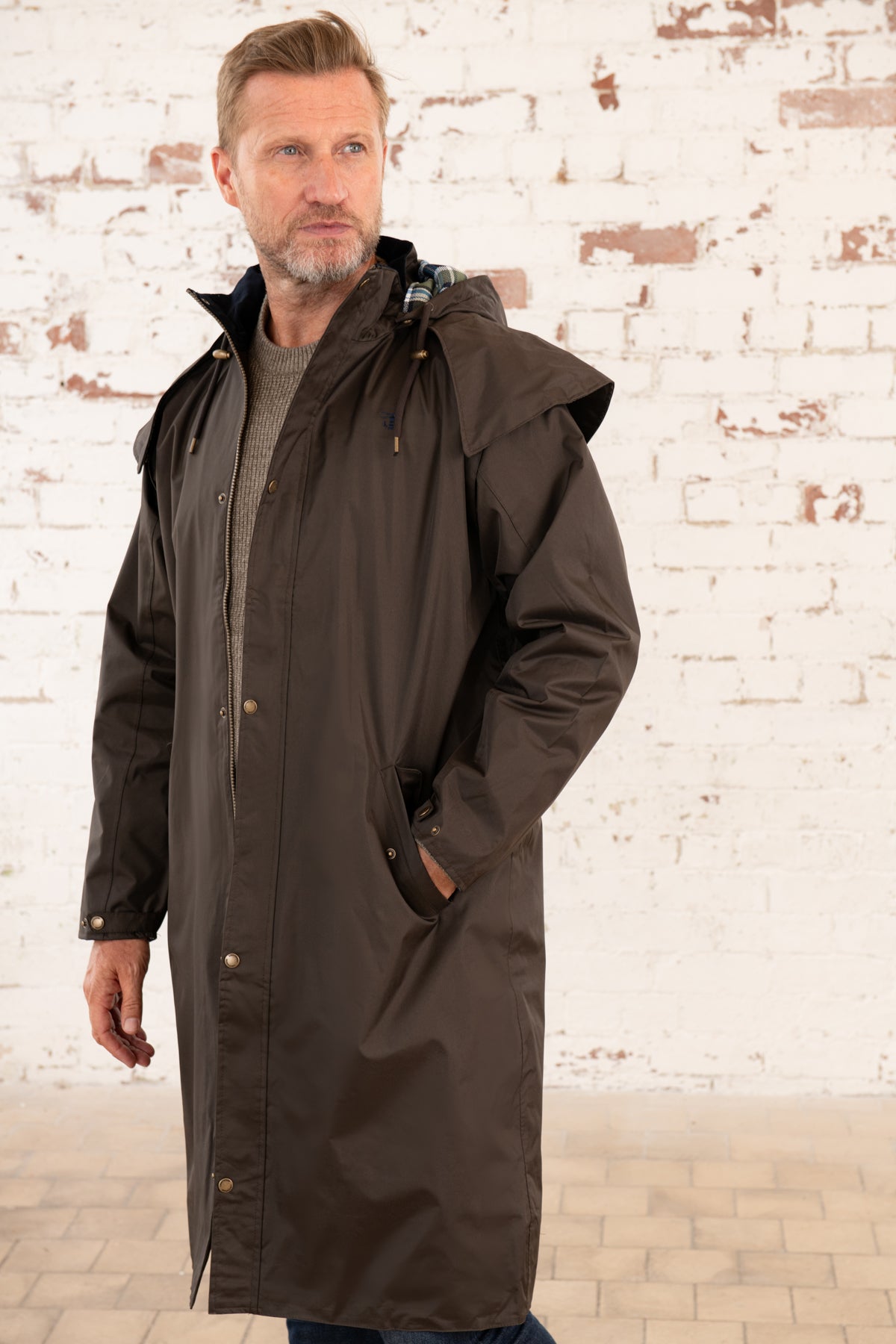 Stockman Long Raincoat Navy Men's Coats Lighthouse