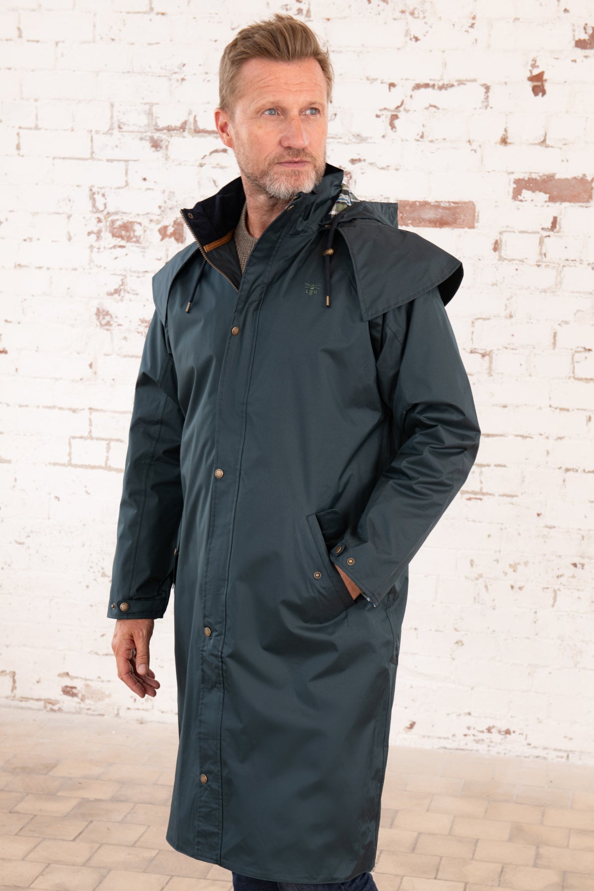 Stockman Long Raincoat Navy Men's Coats Lighthouse