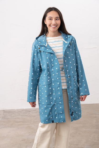 Long Beachcomber Jacket - Blue Dot