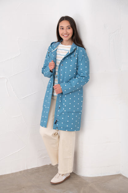 Long Beachcomber Jacket - Blue Dot