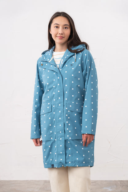 Long Beachcomber Jacket - Blue Dot