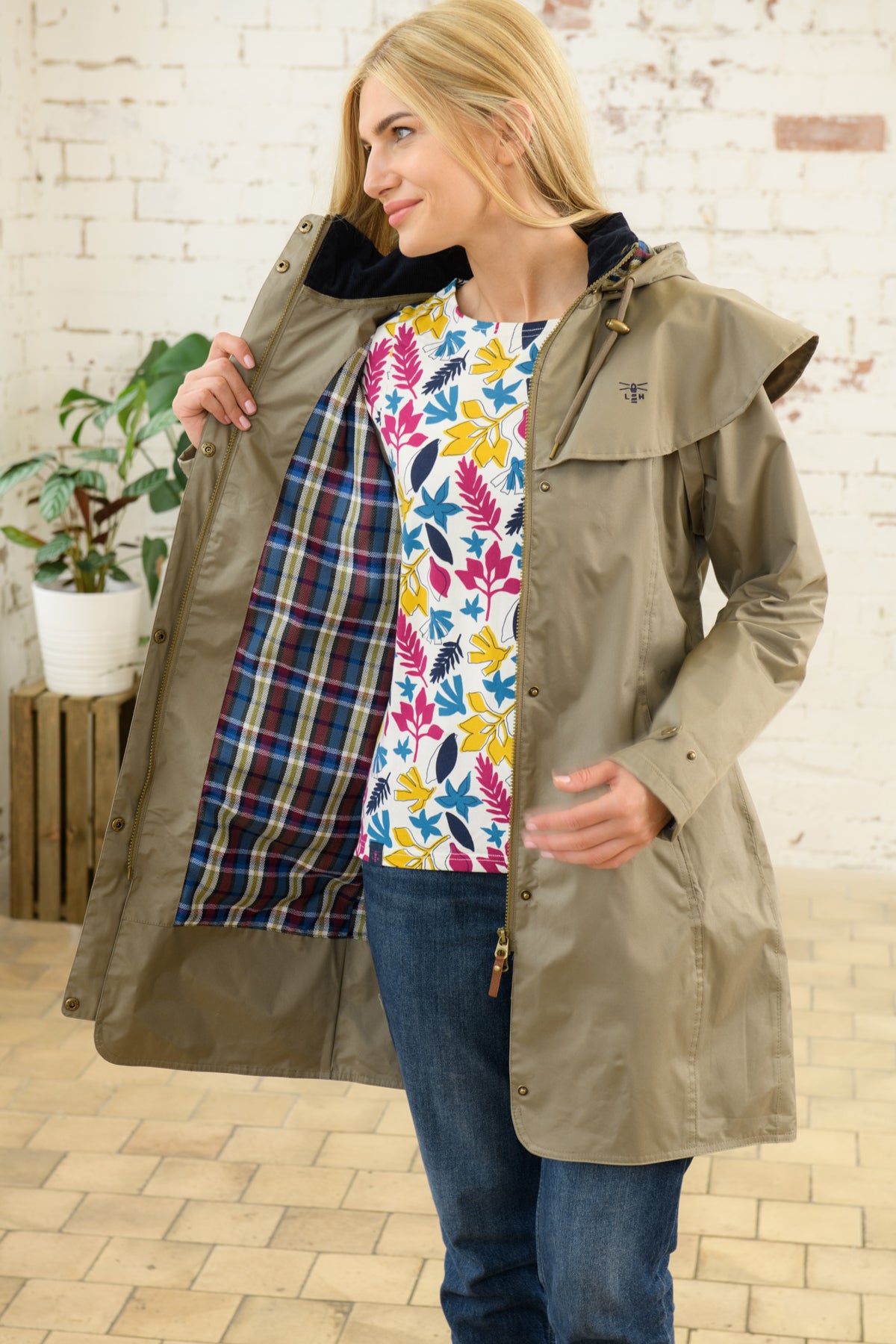 Outrider 3/4 Length Waterproof Raincoat - Fawn-Lighthouse