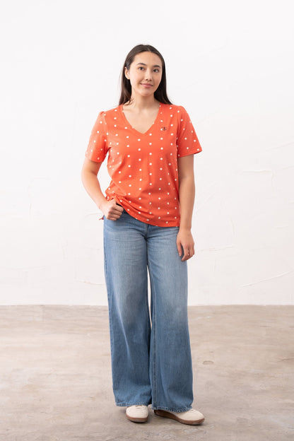 Ariana Tee - Coral Dot - Lighthouse