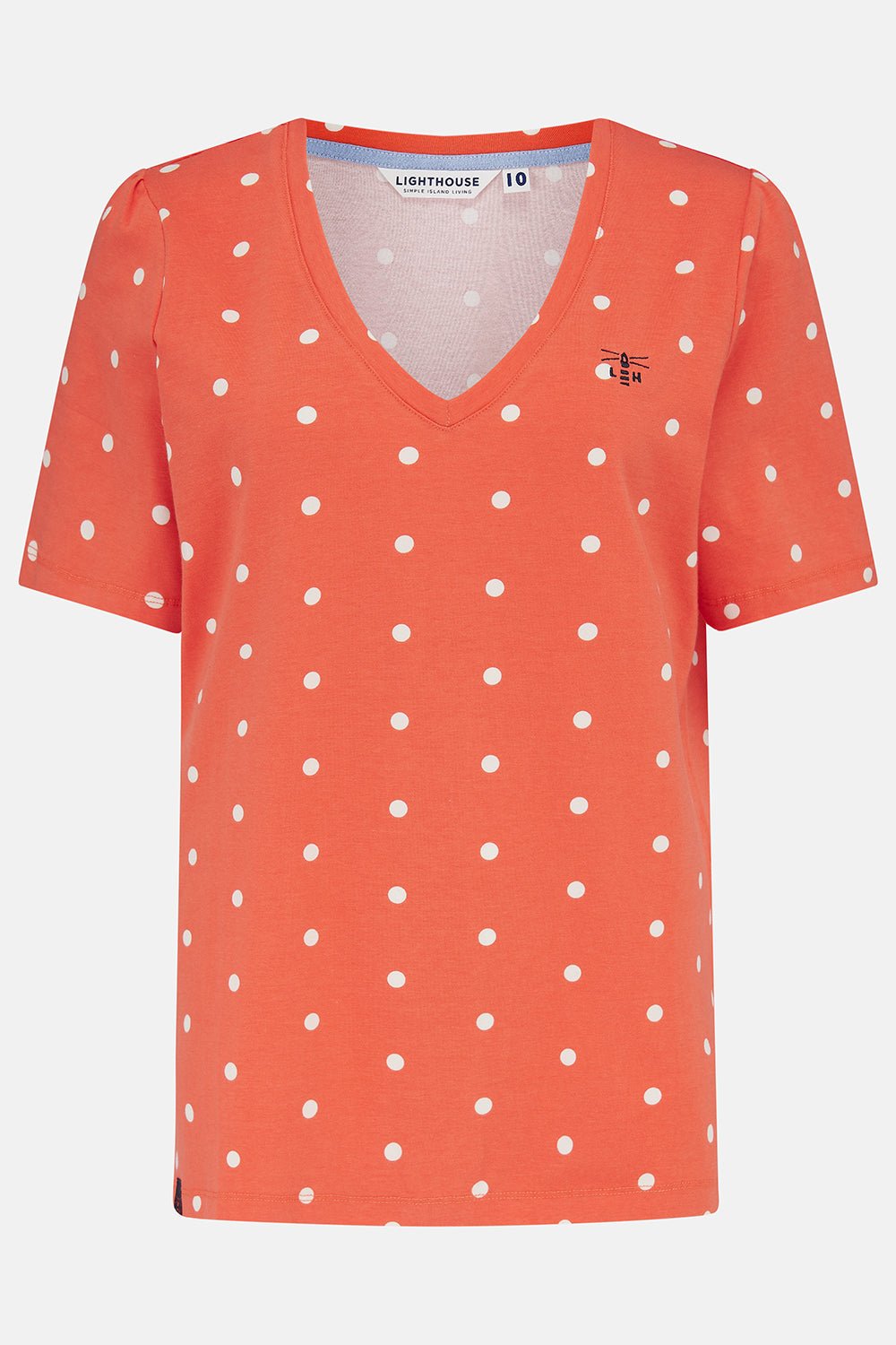 Ariana Tee - Coral Dot - Lighthouse