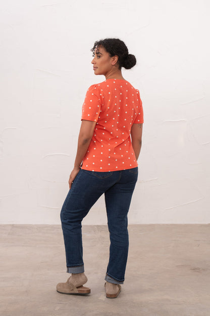 Ariana Tee - Coral Dot - Lighthouse