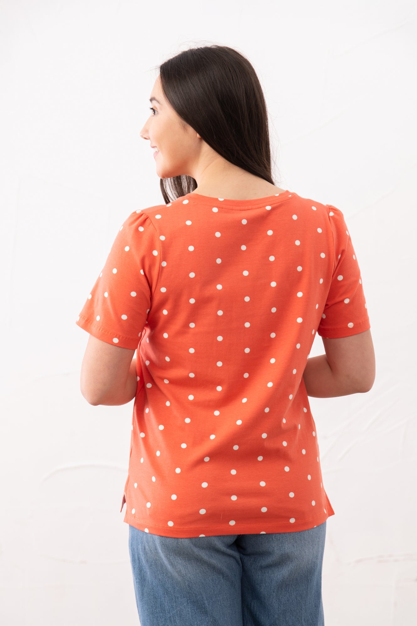 Ariana Tee - Coral Dot - Lighthouse