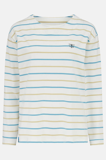 Causeway Breton Top - Blue Clay Stripe - Lighthouse