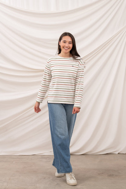 Causeway Breton Top - Sea Kelp Rust Stripe - Lighthouse