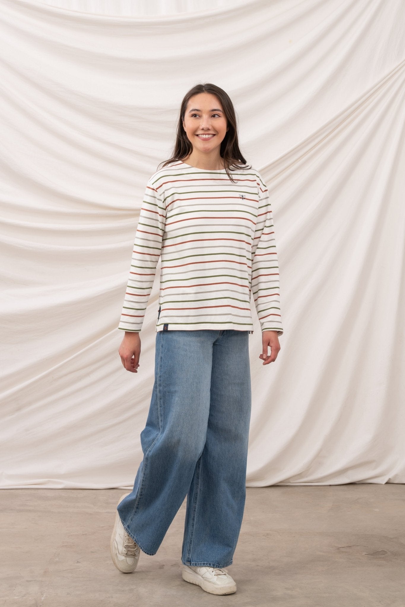 Causeway Breton Top - Sea Kelp Rust Stripe - Lighthouse