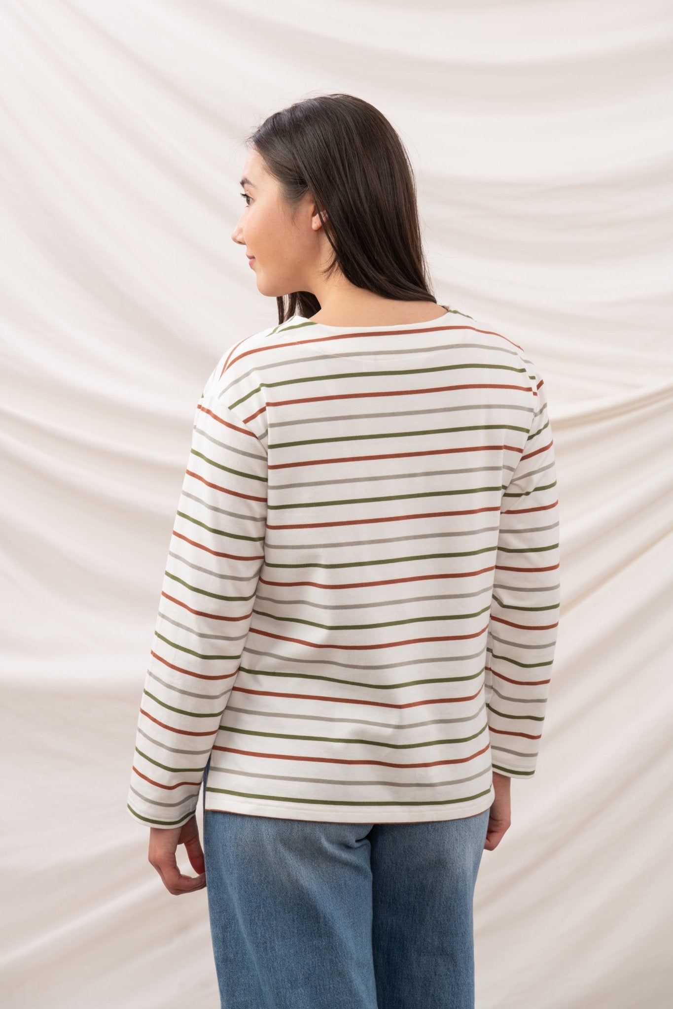 Causeway Breton Top - Sea Kelp Rust Stripe - Lighthouse