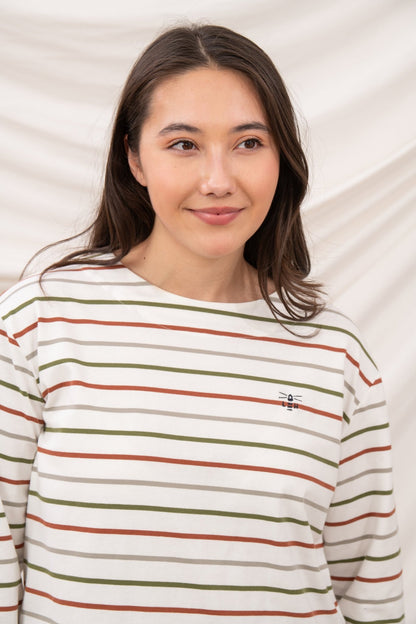 Causeway Breton Top - Sea Kelp Rust Stripe - Lighthouse