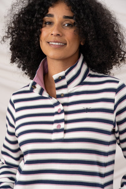 Haven Jersey - Navy Sage Rose Stripe - Lighthouse