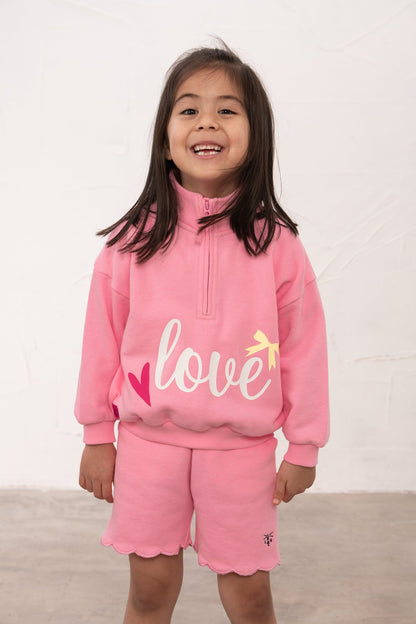 Luna Half Zip Sweatshirt - Fluro Pink - Lighthouse