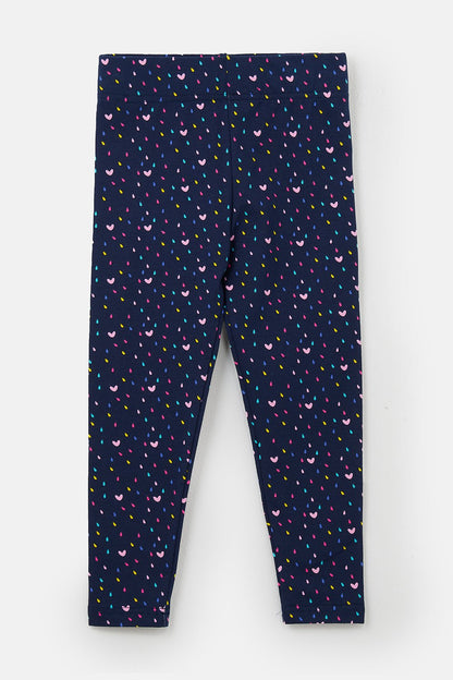 Mollie Leggings - Navy Heart Print - Lighthouse