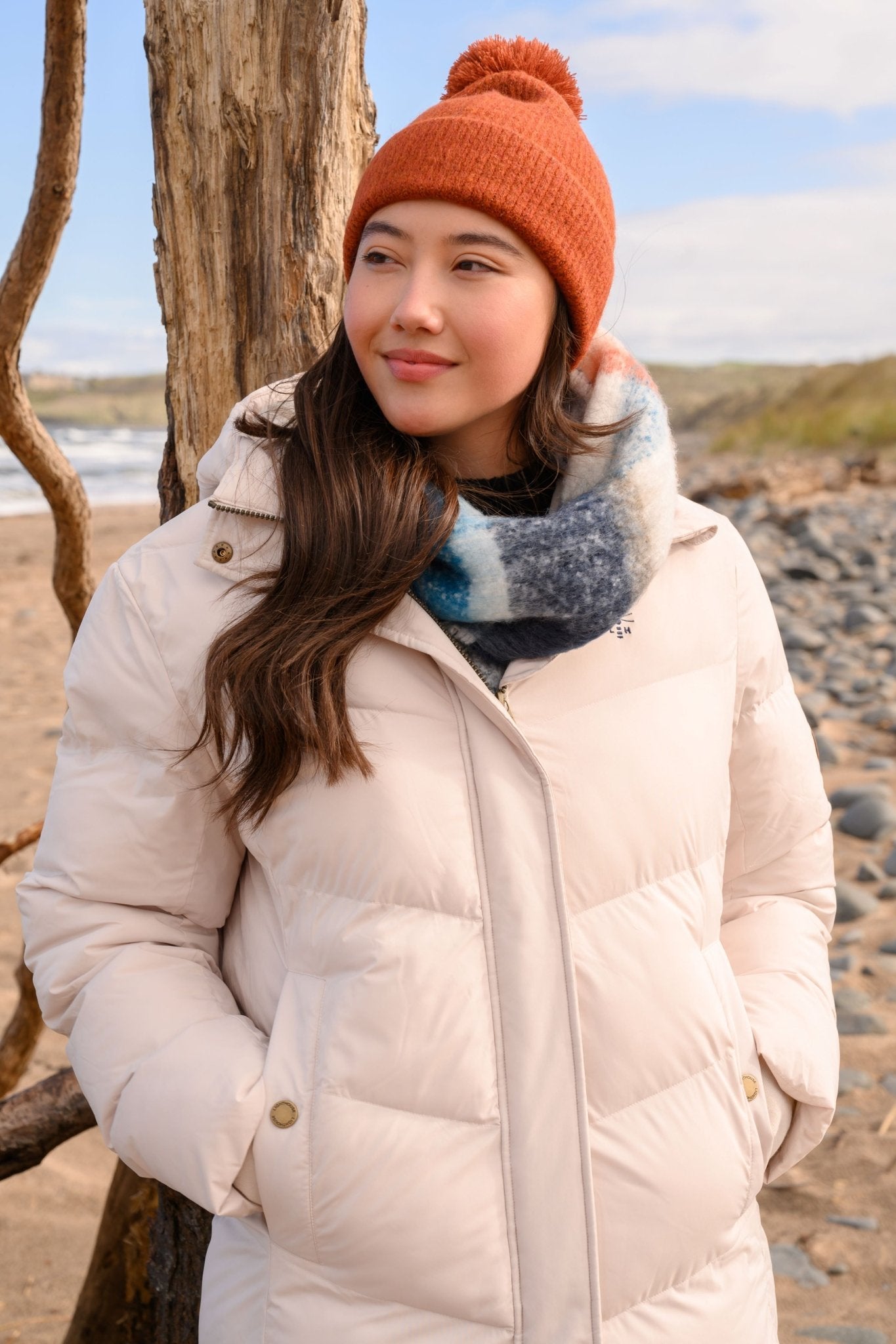 Beige Ladies Padded Coats Uk Savannah Recycled Fill Padded Coat Lighthouse