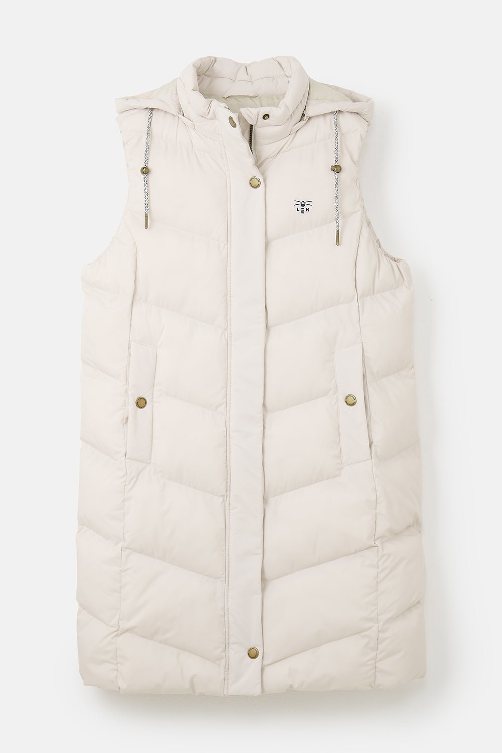 Beige Women's Longline Gilet Savannah Recycled Fill Padded