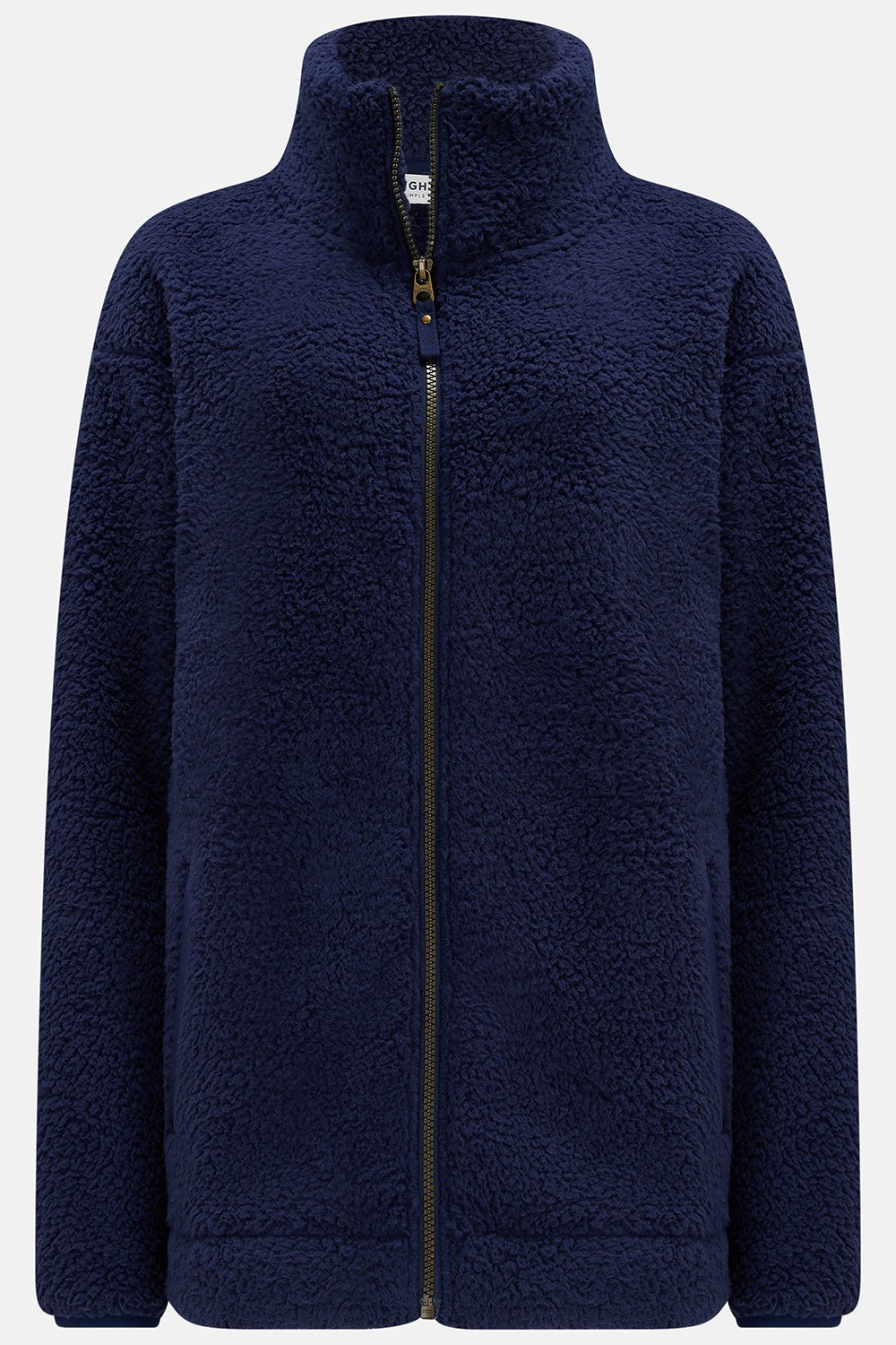 Seashell Full Zip Sherpa Fleece - Navy - Lighthouse
