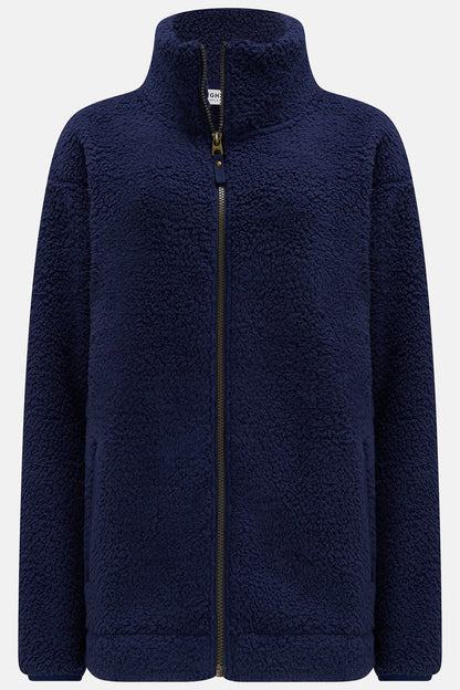 Seashell Full Zip Sherpa Fleece - Navy - Lighthouse