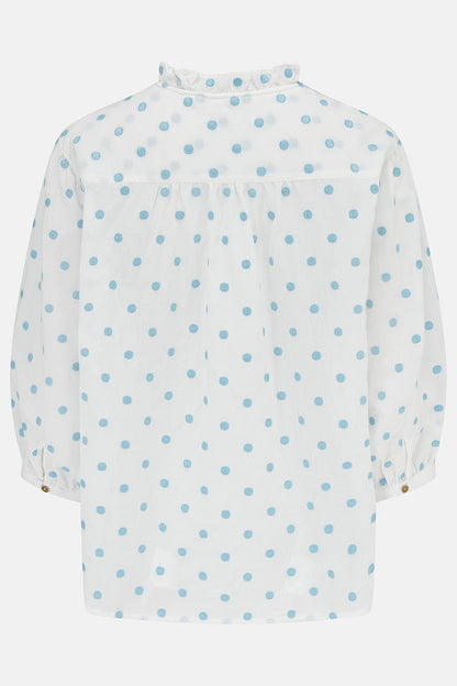 Thea Cotton Blouse - Blue Dot - Lighthouse