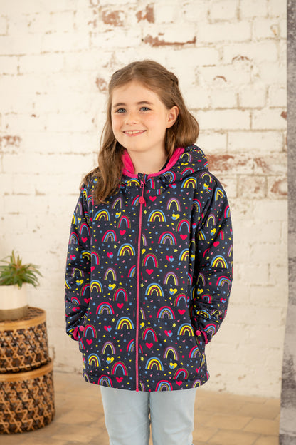 Amelia Coat - Rainbow Print