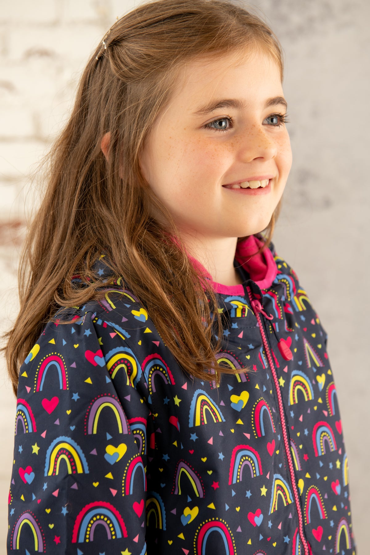 Amelia Coat - Rainbow Print