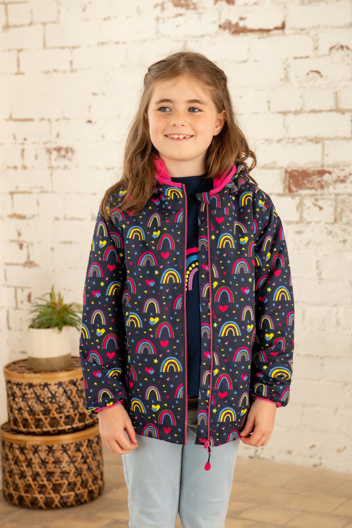 Amelia Coat - Rainbow Print