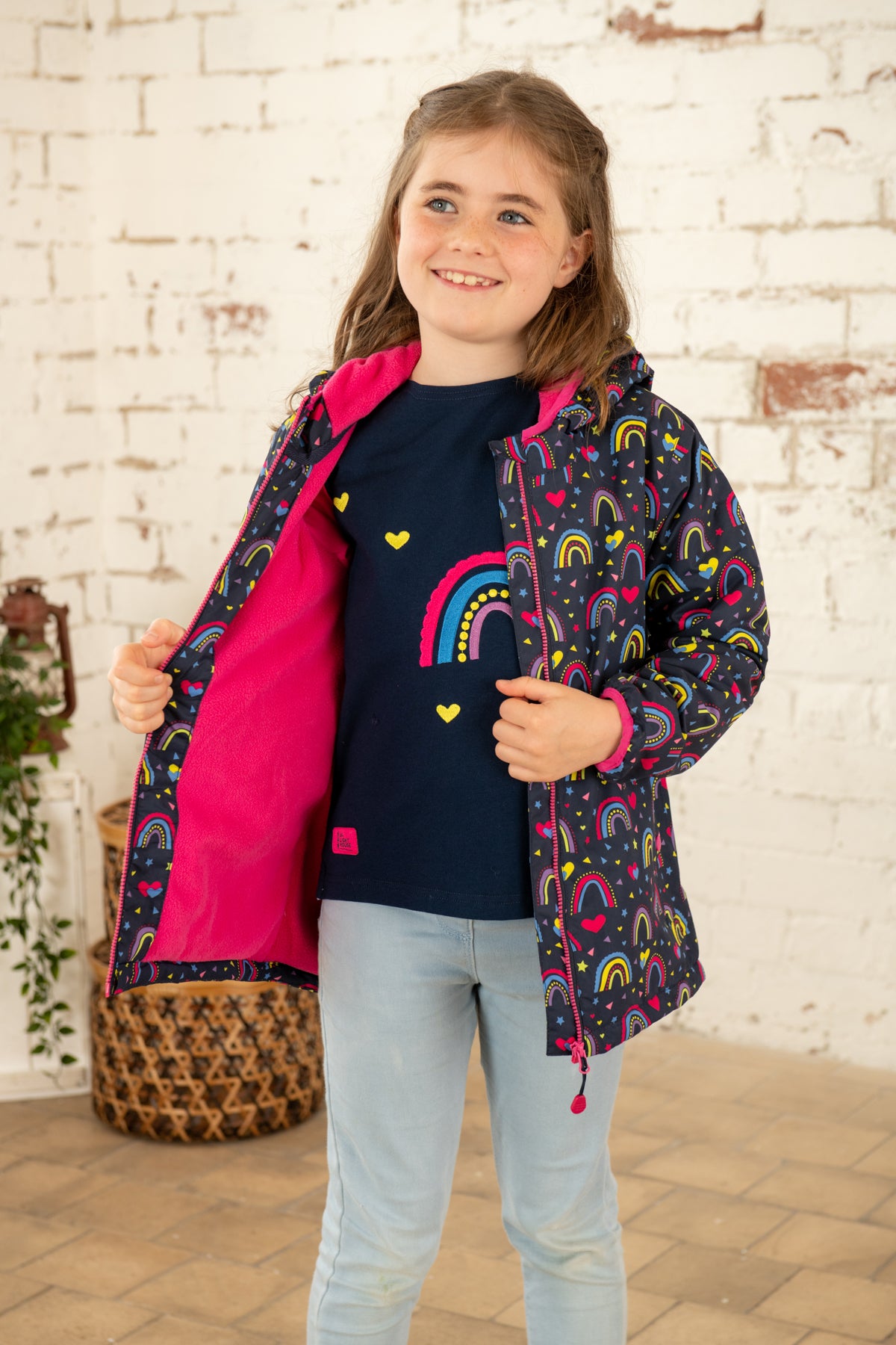 Amelia Coat - Rainbow Print