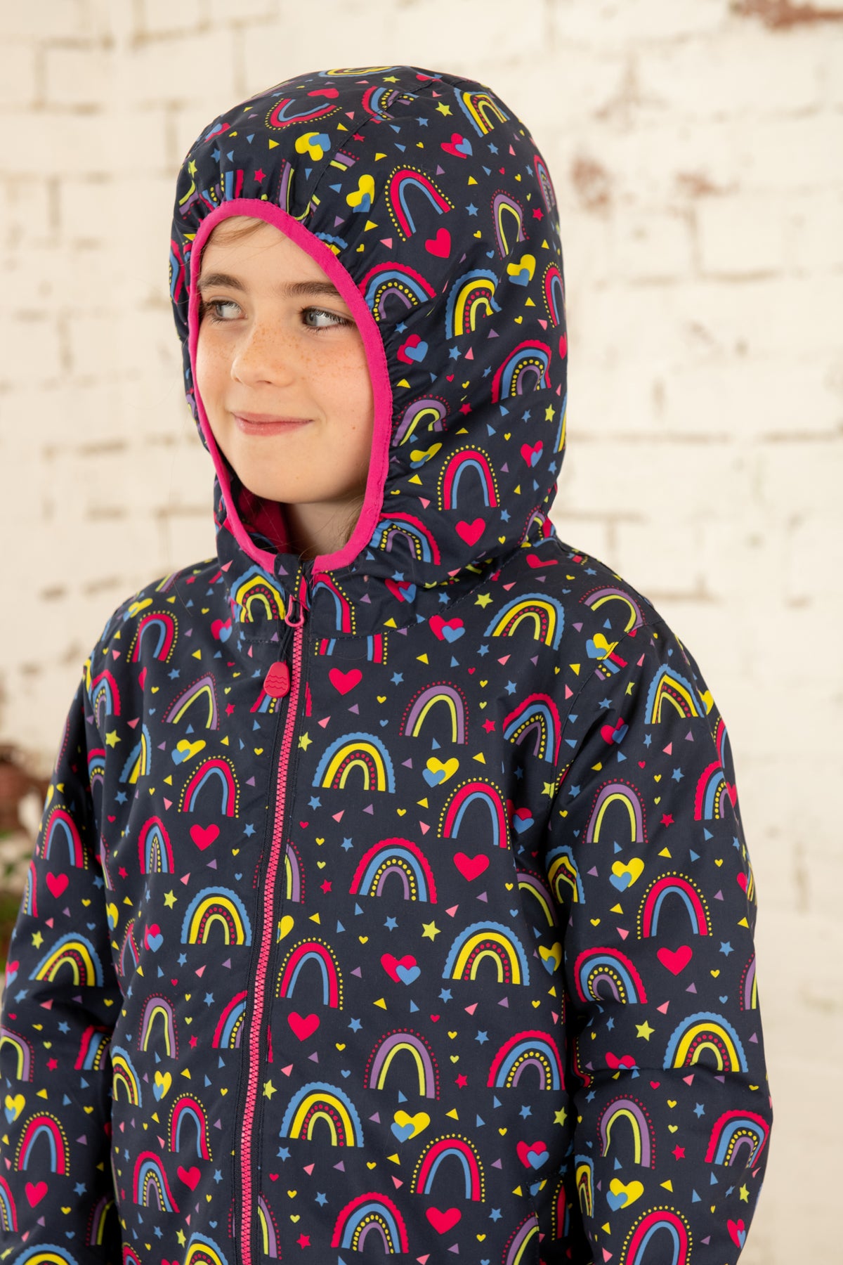Amelia Coat - Rainbow Print