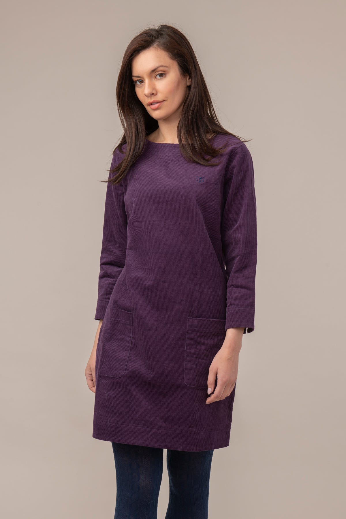 Lighthouse Anna - Womens Corderoy Dress - Blackcurrant