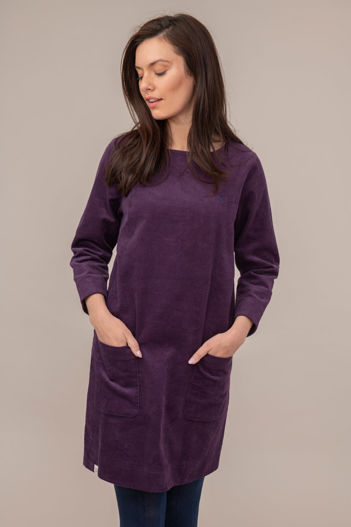 Lighthouse Anna - Womens Corderoy Dress - Blackcurrant