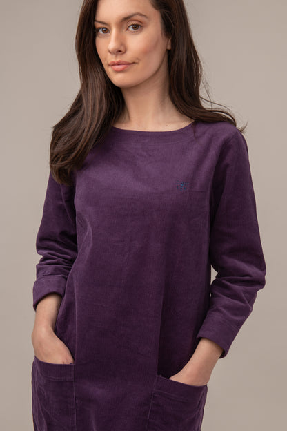 Lighthouse Anna - Womens Corderoy Dress - Blackcurrant