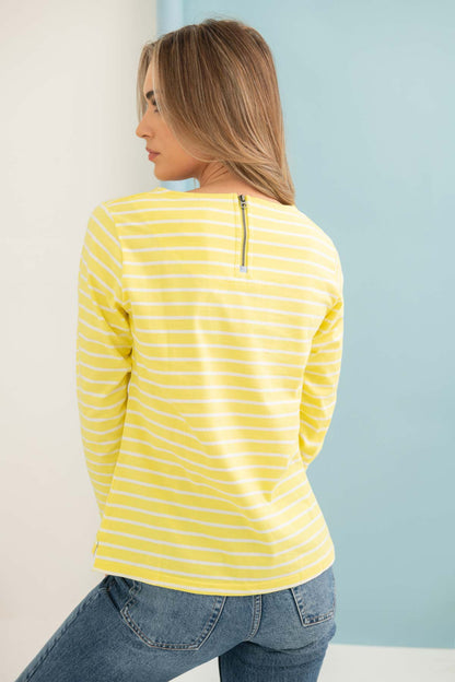 Causeway Breton Top - Lemon Stripe