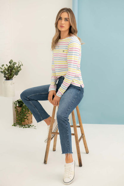 Causeway Breton Top - Multi Stripe Lemon