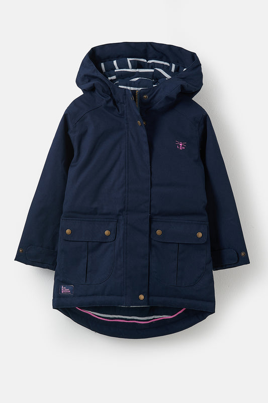 Lighthouse Emma Girls Warm Waterproof Raincoat - Navy