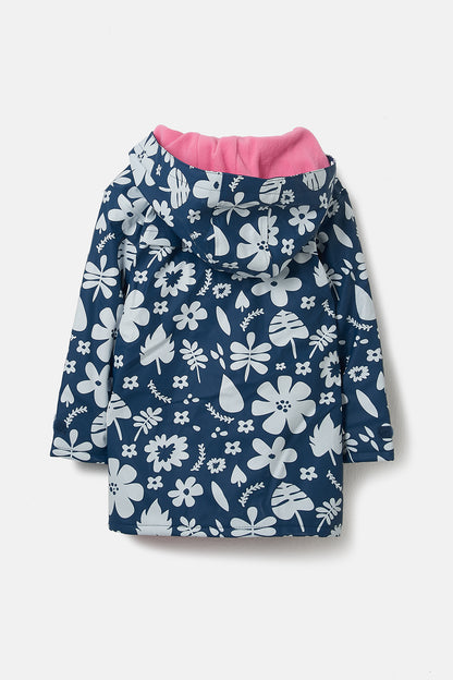 Lighthouse Amy Girls Waterproof Rubber Raincoat - Blue Floral